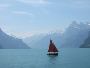 Segeln bei Luzern in der Schweiz