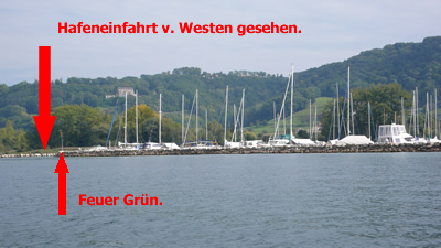 Hafen Cheyres Einfahrt.